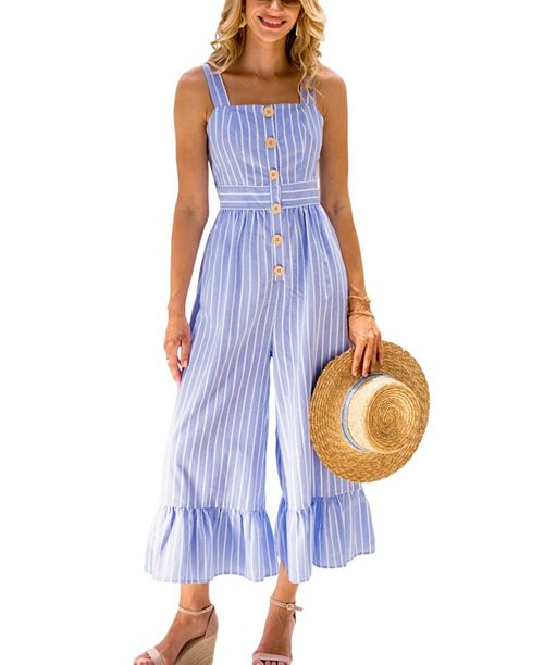Cupshe Women's Spring Breeze Striped Jumpsuit Women's Fashion Shoes & Accessories