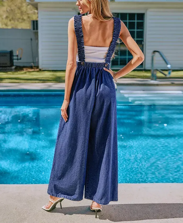 Cupshe Women's Sweet Dreams Blue Jumpsuit Women's Fashion Shoes & Accessories