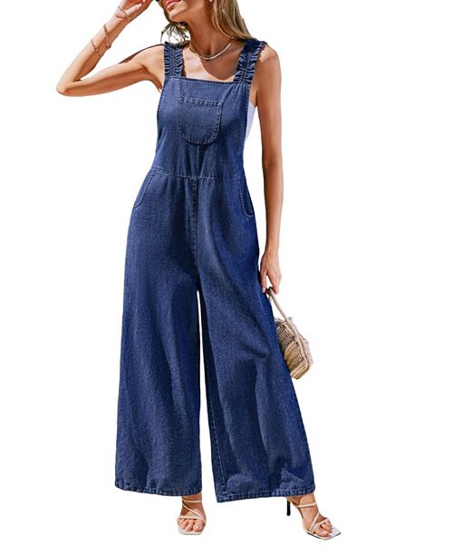 Cupshe Women's Sweet Dreams Blue Jumpsuit Women's Fashion Shoes & Accessories