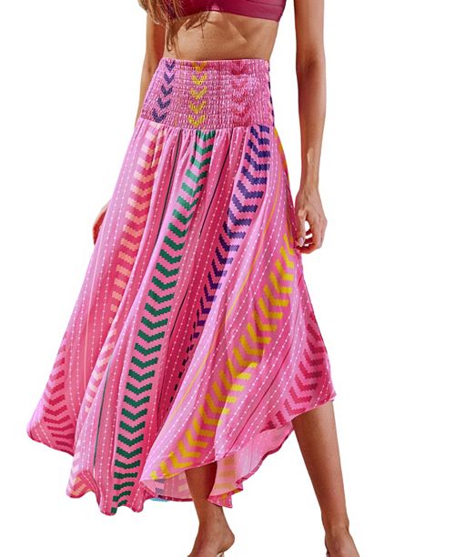 Cupshe Women's Vibrant Mood Chevron Cover-Up Sarong Women's Fashion Shoes & Accessories