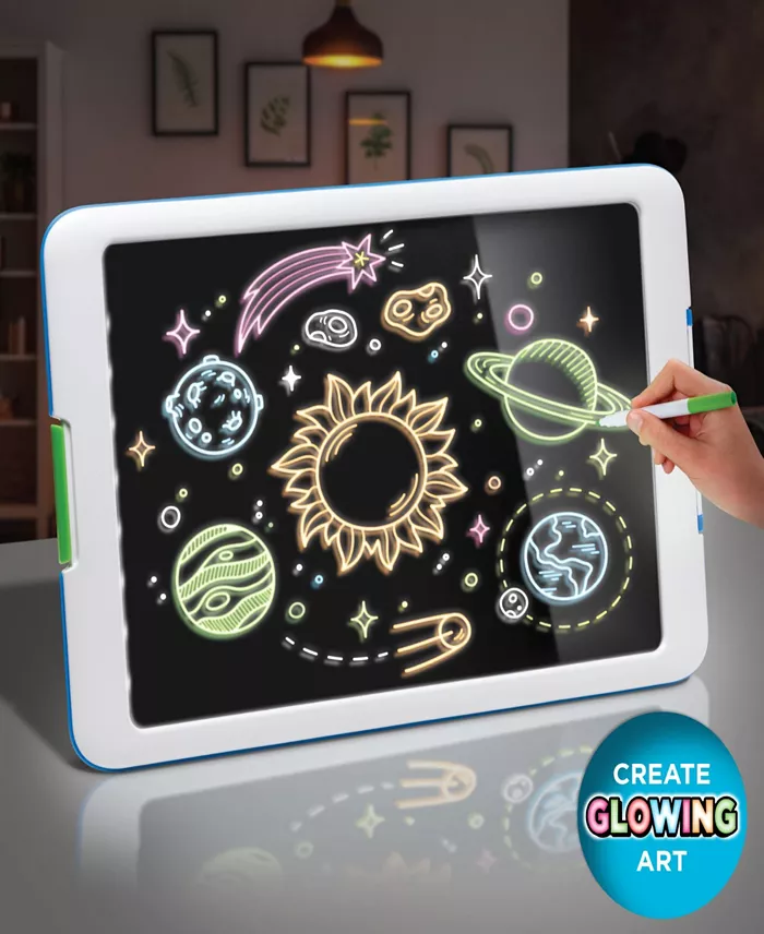 Discovery Kids Inspire Your Young Artist With The Discovery Kids Neon Glow Drawing Easel This Glow-in-the-dark Device Will Wow Kids With Its LED Lights Colorful Gel Glow Markers And Dazzling Light-up Modes Discovery Neon Glow Dr