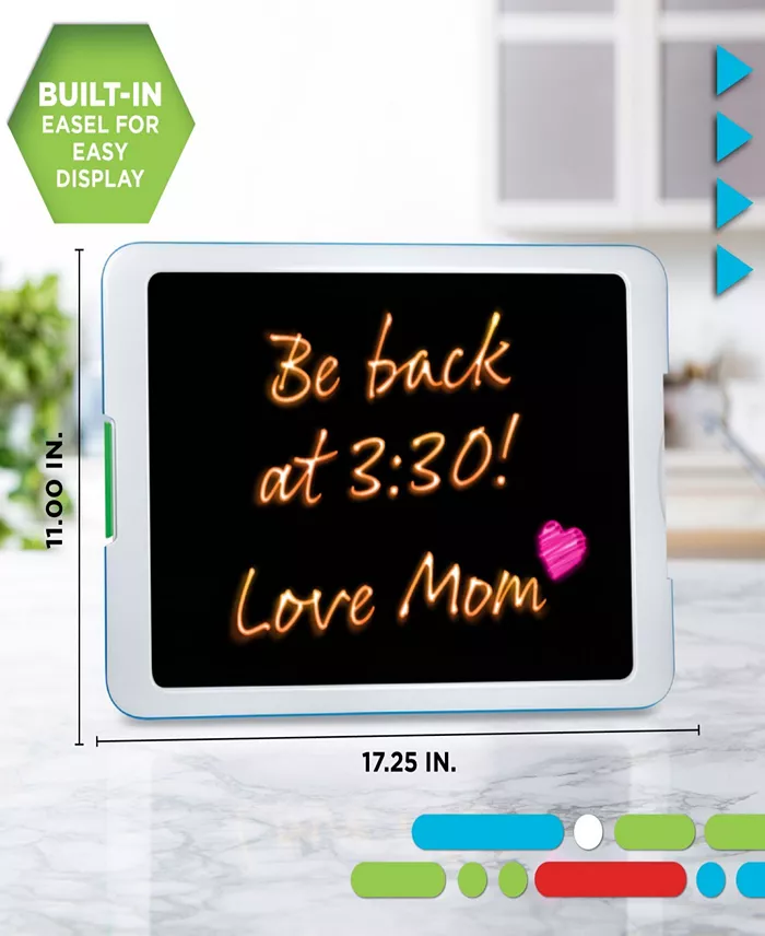 Discovery Kids Inspire Your Young Artist With The Discovery Kids Neon Glow Drawing Easel This Glow-in-the-dark Device Will Wow Kids With Its LED Lights Colorful Gel Glow Markers And Dazzling Light-up Modes Discovery Neon Glow Dr