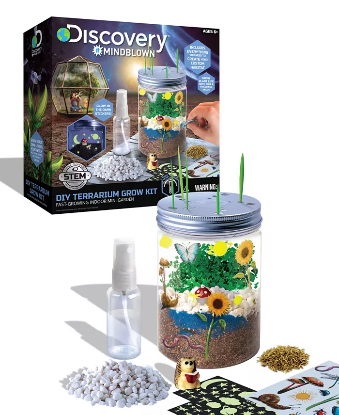 Discovery #MINDBLOWN Discovery Kids DIY Terrarium Grow Kit Fast-Growing Indoor Mini Garden All Toys