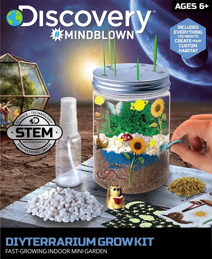 Discovery #MINDBLOWN Discovery Kids DIY Terrarium Grow Kit Fast-Growing Indoor Mini Garden All Toys