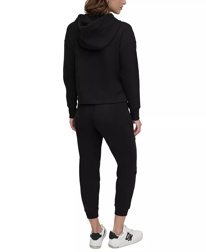 DKNY Sport Women's Embroidered-Logo Pullover Hoodie Women's Fashion Shoes & Accessories