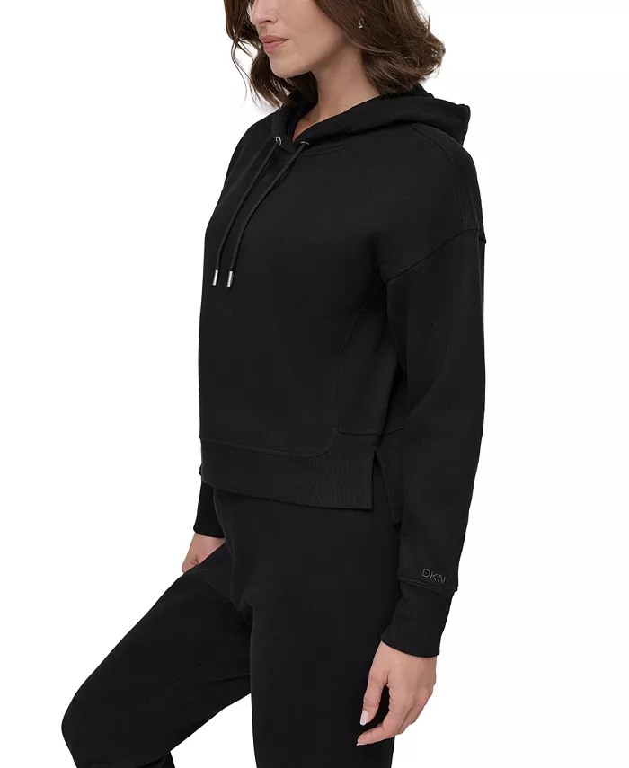 DKNY Sport Women's Embroidered-Logo Pullover Hoodie Women's Fashion Shoes & Accessories
