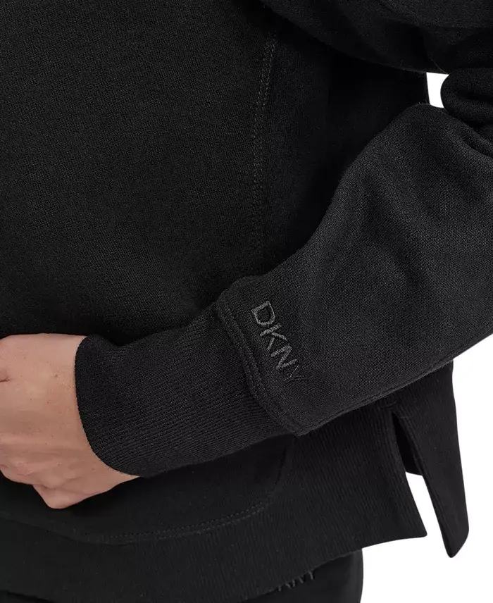DKNY Sport Women's Embroidered-Logo Pullover Hoodie Women's Fashion Shoes & Accessories