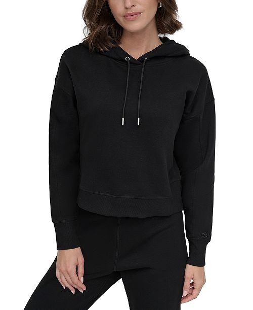 DKNY Sport Women's Embroidered-Logo Pullover Hoodie Women's Fashion Shoes & Accessories