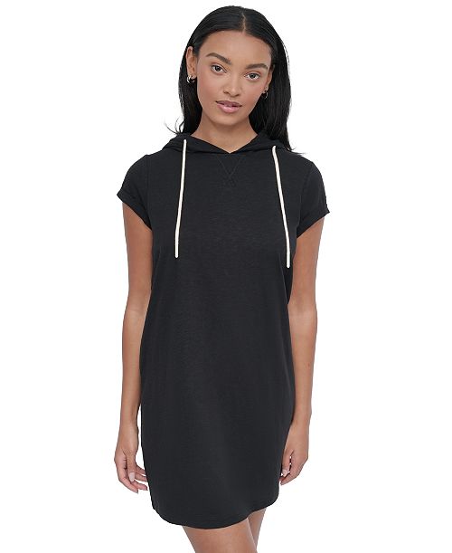 DKNY Sport Women's Roll-Sleeve Hooded Sneaker Dress Women's Fashion Shoes & Accessories