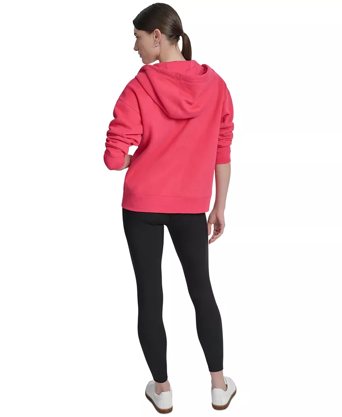 DKNY Sport Women's Studded Mini-Logo Full-Zip Hoodie Women's Fashion Shoes & Accessories