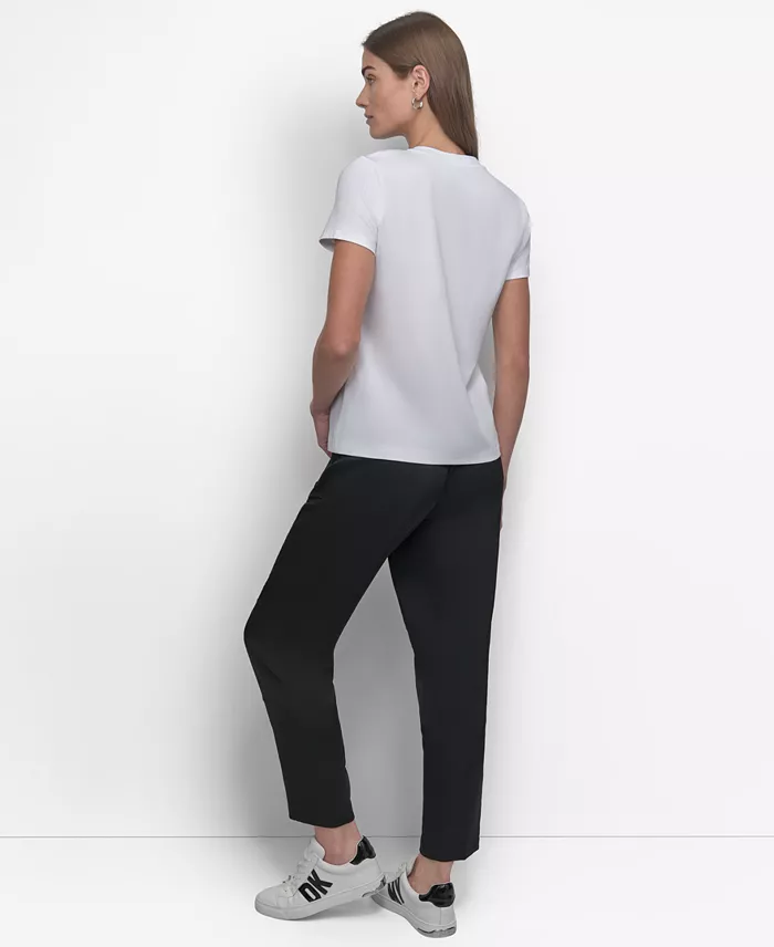 DKNY Women's Embellished Graphic T-Shirt Women's Fashion Shoes & Accessories