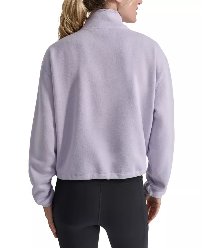 DKNY Women's Fleece Half-Zip Bungee-Hem Sweatshirt Women's Fashion Shoes & Accessories
