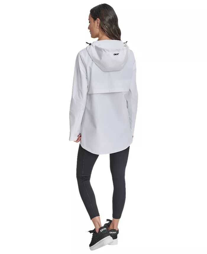 DKNY Women's Hooded Full Zip Spectator Jacket Women's Fashion Shoes & Accessories
