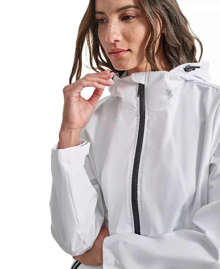 DKNY Women's Hooded Full Zip Spectator Jacket Women's Fashion Shoes & Accessories