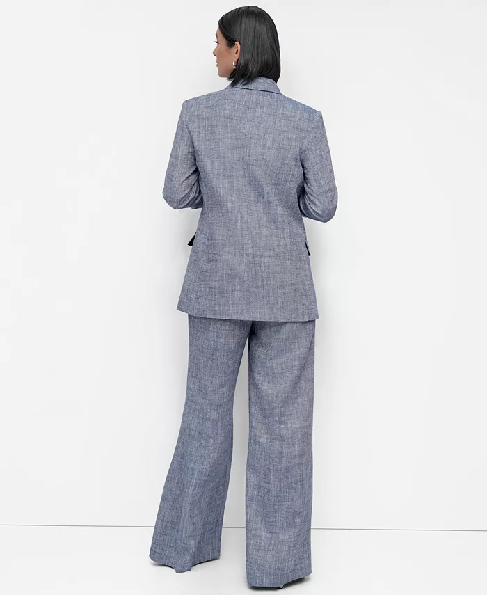 DKNY Women's Linen Blend One-Button Blazer Women's Fashion Shoes & Accessories