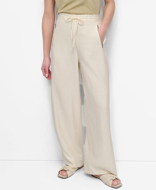 DKNY Women's Pull-On Drawstring Pants Women's Fashion Shoes & Accessories
