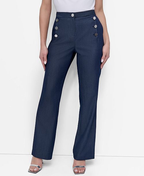 DKNY Women's Sailor Denim Pant Women's Fashion Shoes & Accessories
