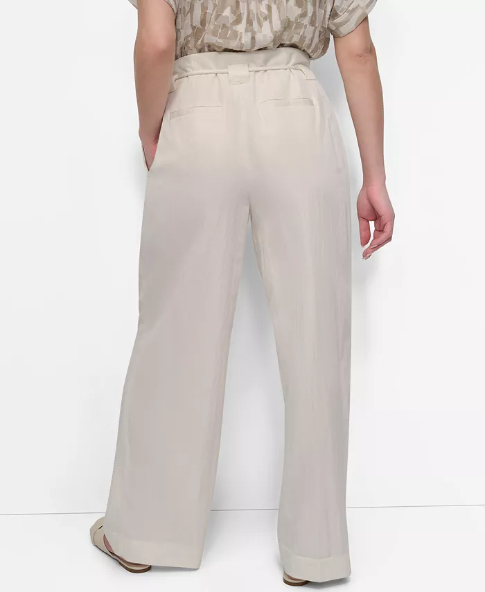 DKNY Women's Tie-Front Wide-Leg Pants Women's Fashion Shoes & Accessories