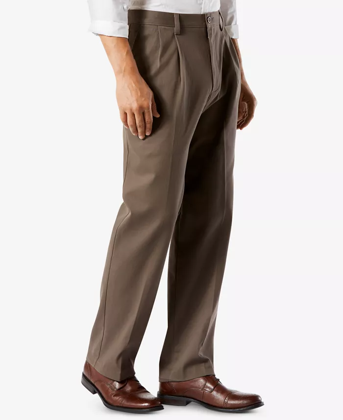 Dockers Men's Big & Tall Easy Classic Pleated Fit Khaki Stretch Pants Men's Fashion & Accessories