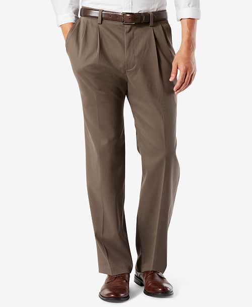 Dockers Men's Big & Tall Easy Classic Pleated Fit Khaki Stretch Pants Men's Fashion & Accessories