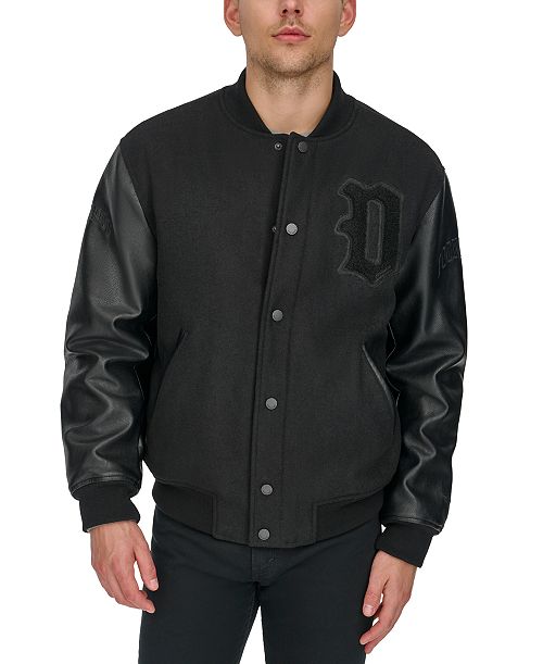 Dockers Men's Mixed-Media Varsity D Bomber Jacket Men's Fashion & Accessories