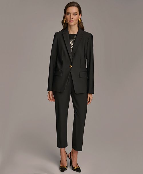 Donna Karan New York Donna Karan Women's One Button Blazer & Ankle Pant Women's Fashion Shoes & Accessories