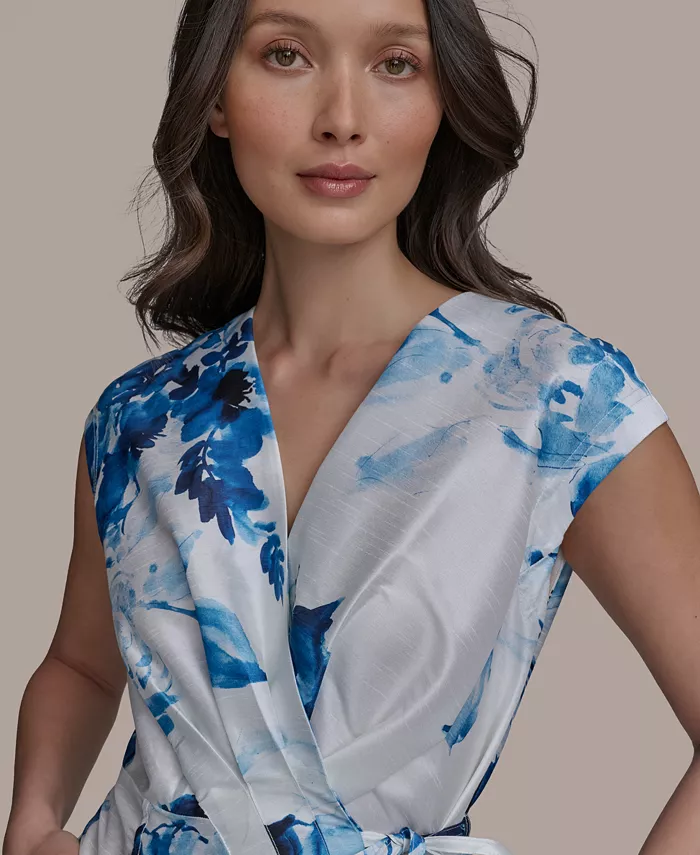 Donna Karan New York Petite Printed Fit & Flare Dress Women's Fashion Shoes & Accessories