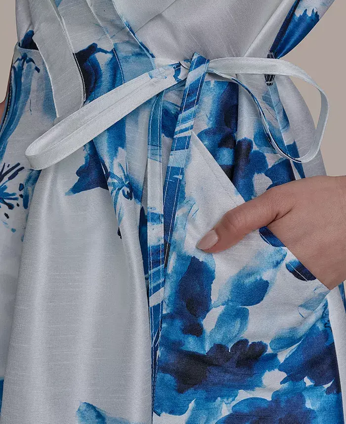 Donna Karan New York Petite Printed Fit & Flare Dress Women's Fashion Shoes & Accessories