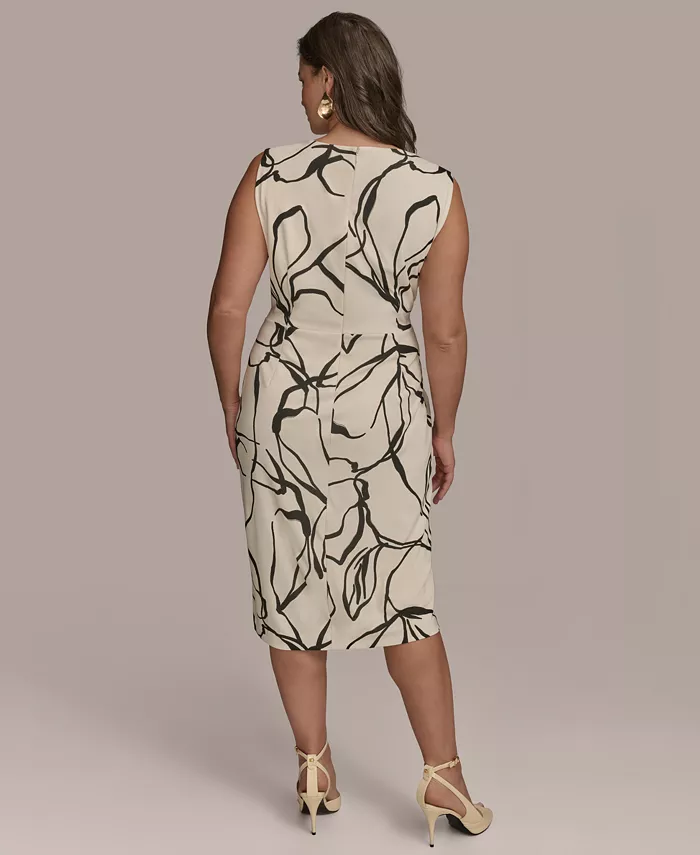 Donna Karan New York Plus Size Hardware-Trim Side-Twist Dress Women's Fashion Shoes & Accessories