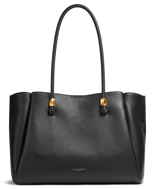 Donna Karan New York Quogue Leather Triple Compartment Tote Bag Handbags Purses & Accessories