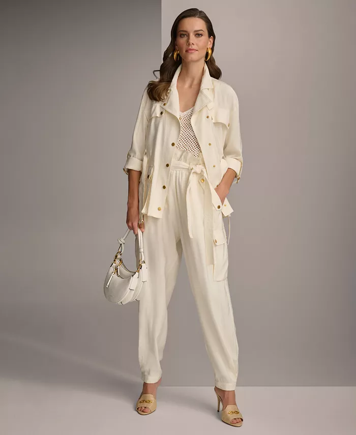 Donna Karan New York Women's Belted Utility Jacket Women's Fashion Shoes & Accessories
