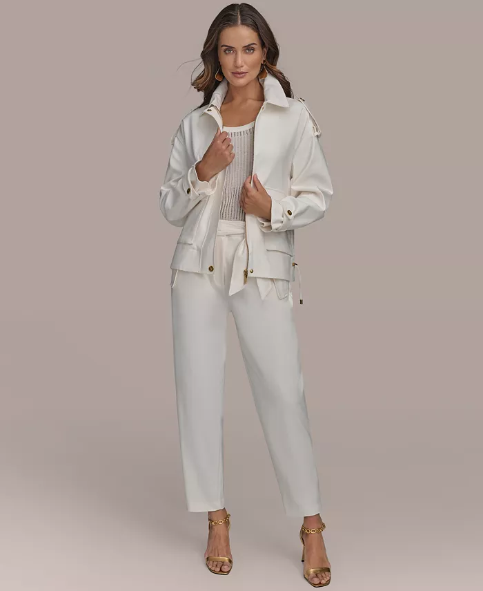 Donna Karan New York Women's Cotton-Blend Utility Jacket Women's Fashion Shoes & Accessories