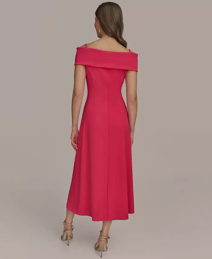 Donna Karan New York Women's Criss-Cross Off-Shoulder Dress Women's Fashion Shoes & Accessories