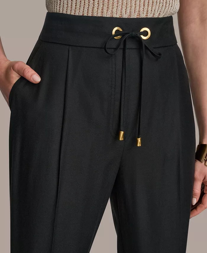 Donna Karan New York Women's Drawstring Cuffed Ankle Pants Women's Fashion Shoes & Accessories