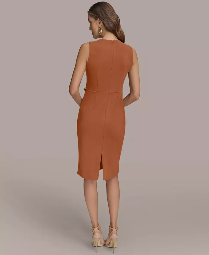 Donna Karan New York Women's Hardware Sleeveless Sheath Dress Women's Fashion Shoes & Accessories