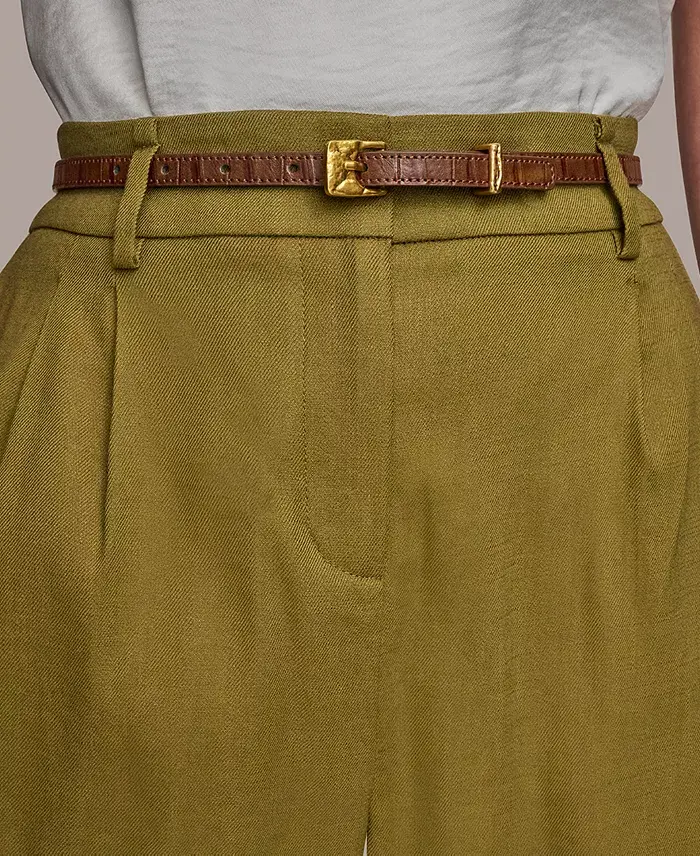 Donna Karan New York Women's Linen-Blend Wide-Leg Pants Regular & Petite Women's Fashion Shoes & Accessories