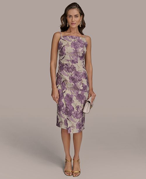 Donna Karan New York Women's Metallic Jacquard Dress Women's Fashion Shoes & Accessories