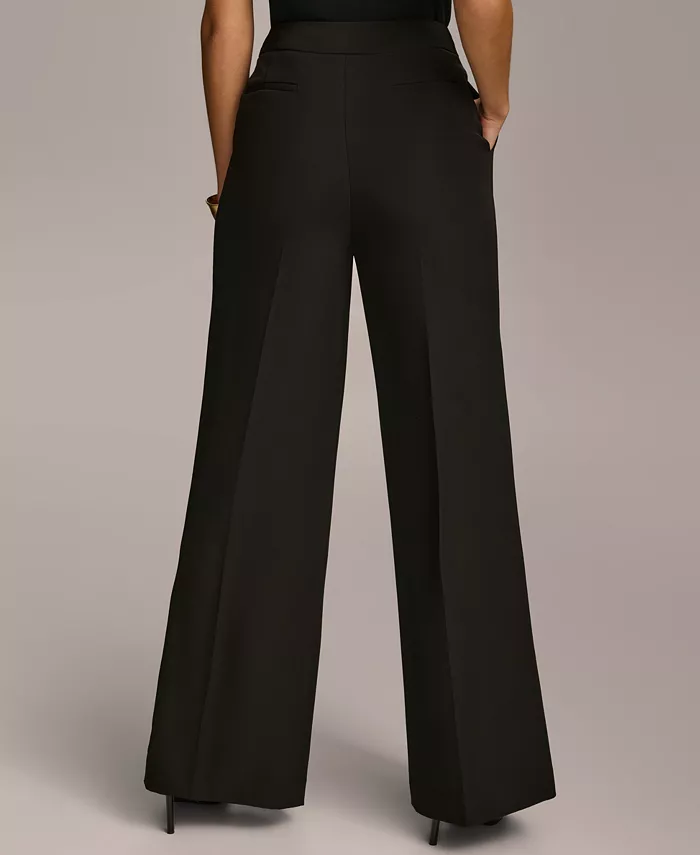 Donna Karan New York Women's Pleat Front Wide Leg Pants Regular & Petite Sizes Women's Fashion Shoes & Accessories