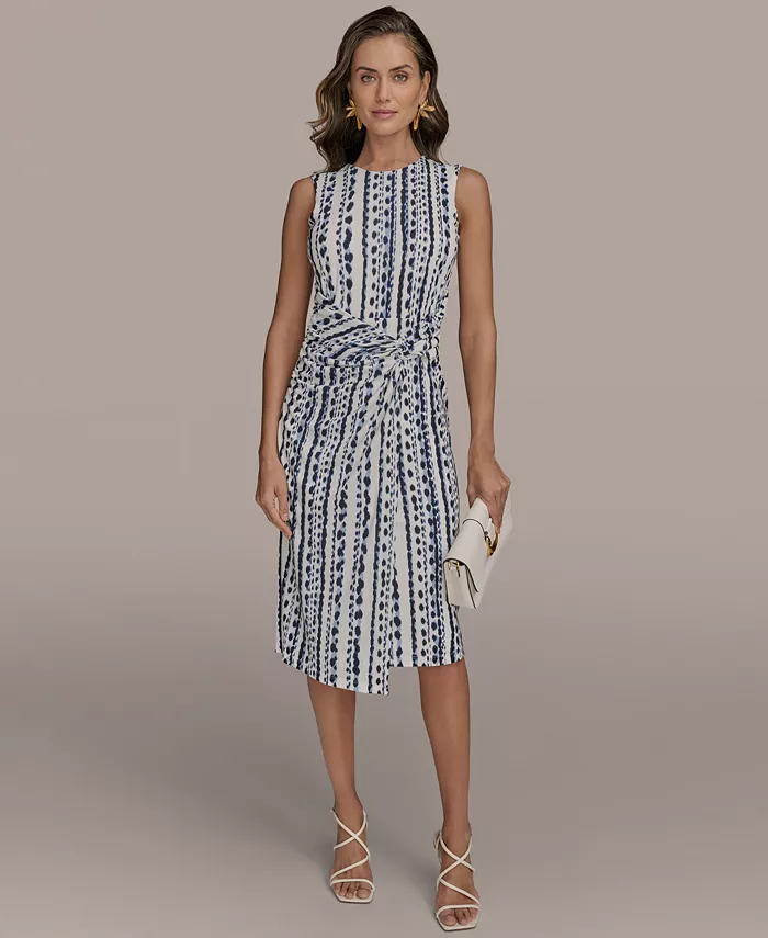 Donna Karan New York Women's Printed Side-Twist Dress Women's Fashion Shoes & Accessories