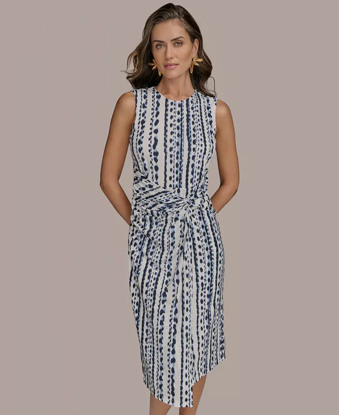 Donna Karan New York Women's Printed Side-Twist Dress Women's Fashion Shoes & Accessories