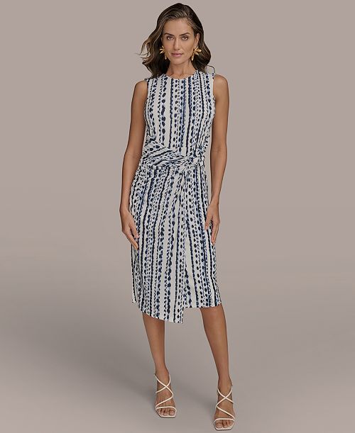 Donna Karan New York Women's Printed Side-Twist Dress Women's Fashion Shoes & Accessories