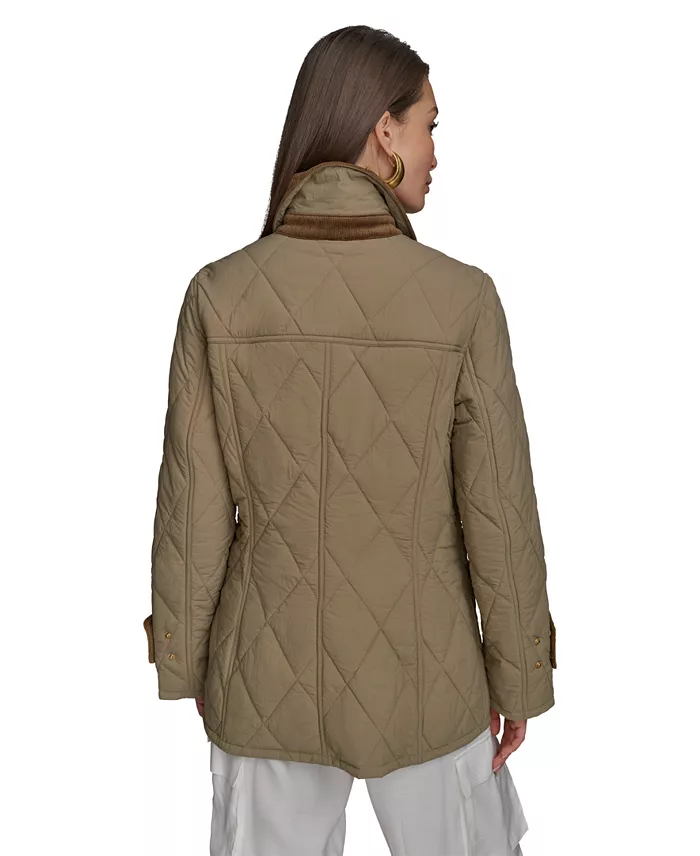 Donna Karan New York Women's Quilted Barn Jacket Women's Fashion Shoes & Accessories