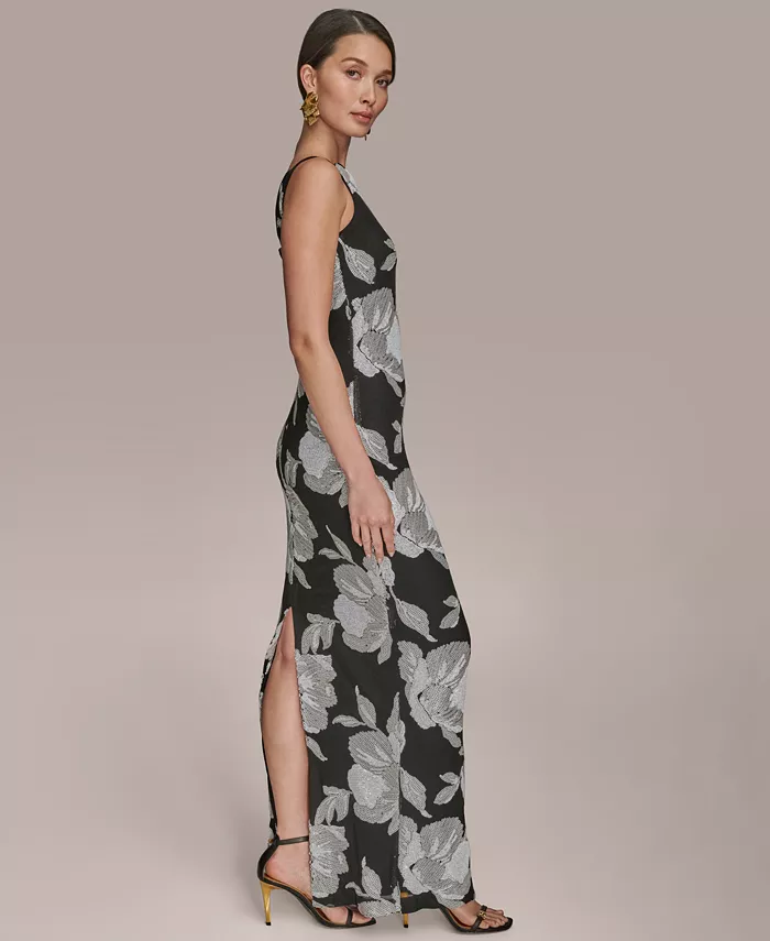 Donna Karan New York Women's Sequined Sleeveless Gown Women's Fashion Shoes & Accessories