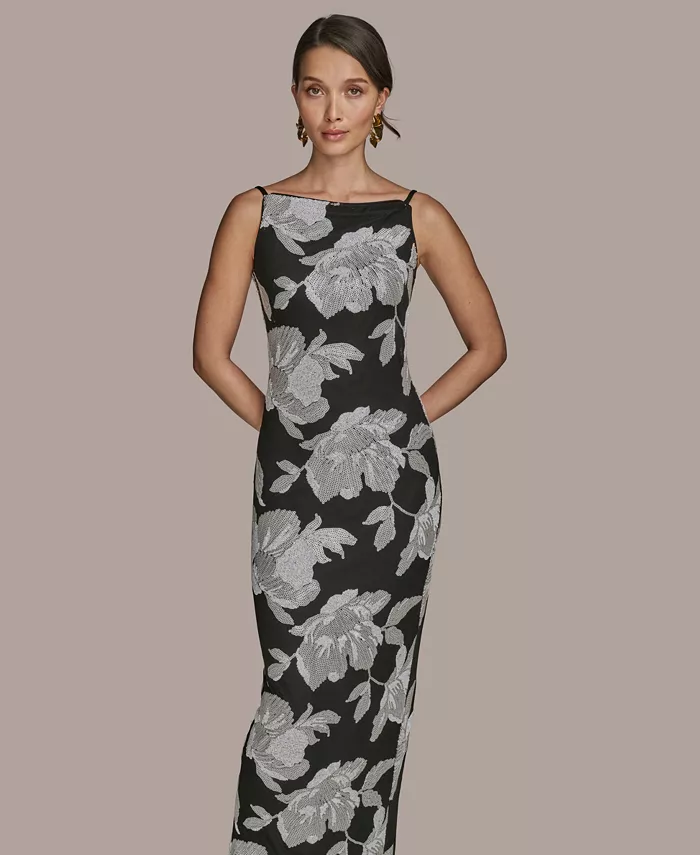 Donna Karan New York Women's Sequined Sleeveless Gown Women's Fashion Shoes & Accessories