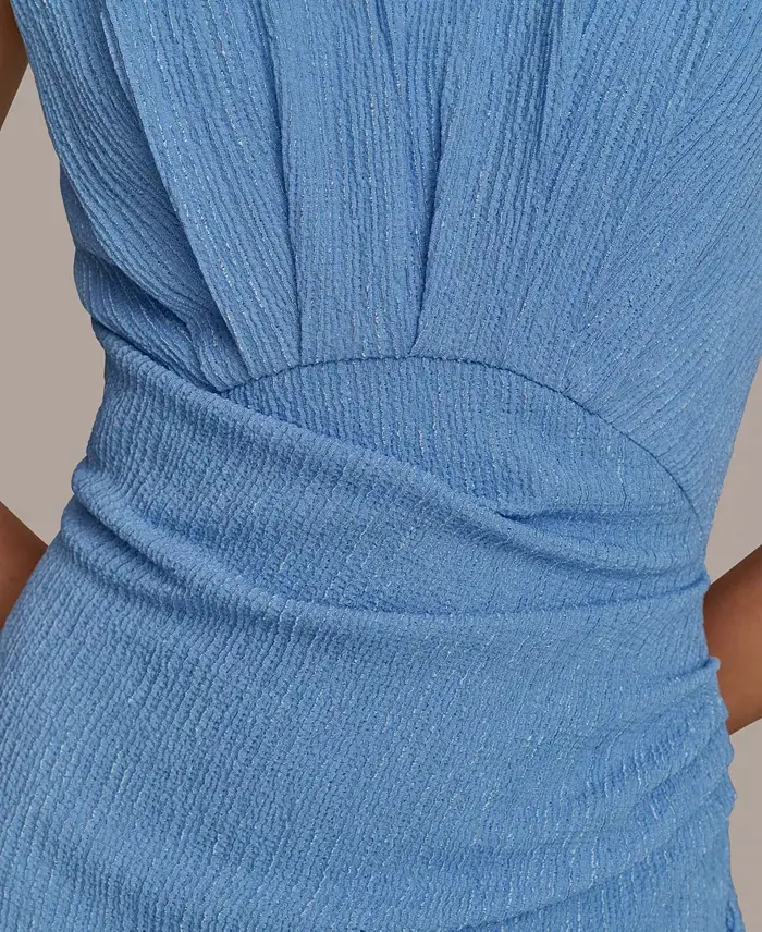 Donna Karan New York Women's Side-Ruched Midi Dress Women's Fashion Shoes & Accessories