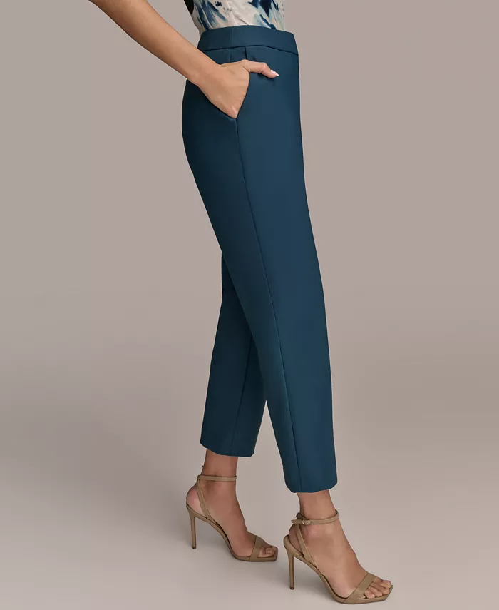 Donna Karan New York Women's Slim-Leg Ankle Pants Regular & Petite Women's Fashion Shoes & Accessories