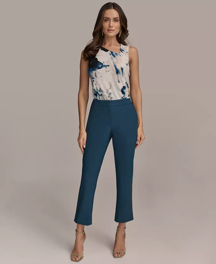 Donna Karan New York Women's Slim-Leg Ankle Pants Regular & Petite Women's Fashion Shoes & Accessories