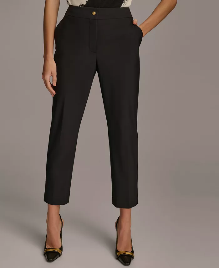 Donna Karan New York Women's Slim-Leg Ankle Pants Regular & Petite Women's Fashion Shoes & Accessories