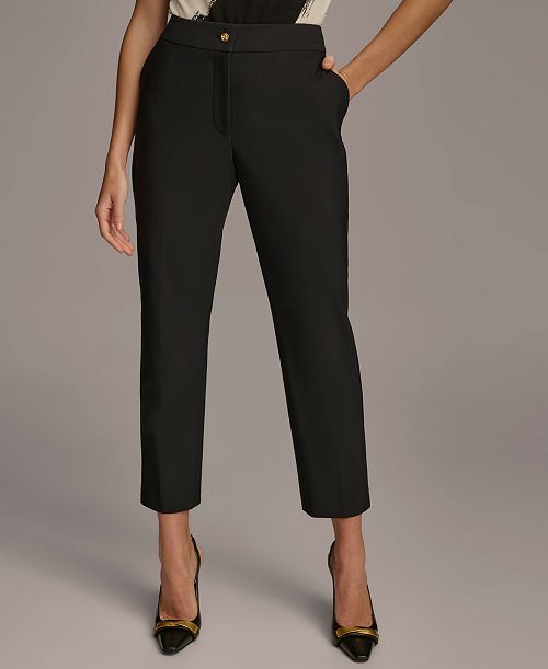 Donna Karan New York Women's Slim-Leg Ankle Pants Regular & Petite Women's Fashion Shoes & Accessories
