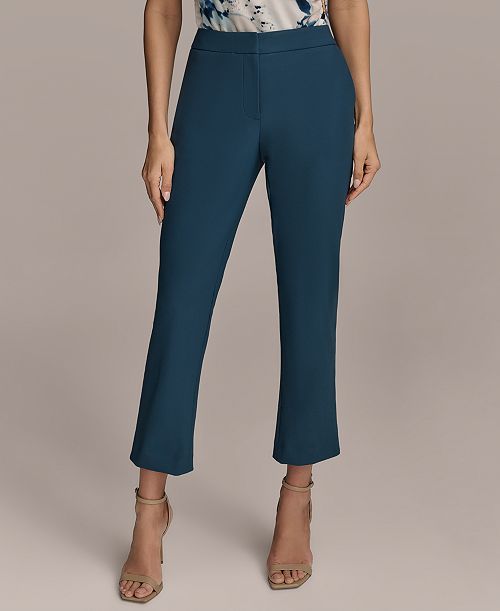 Donna Karan New York Women's Slim-Leg Ankle Pants Regular & Petite Women's Fashion Shoes & Accessories